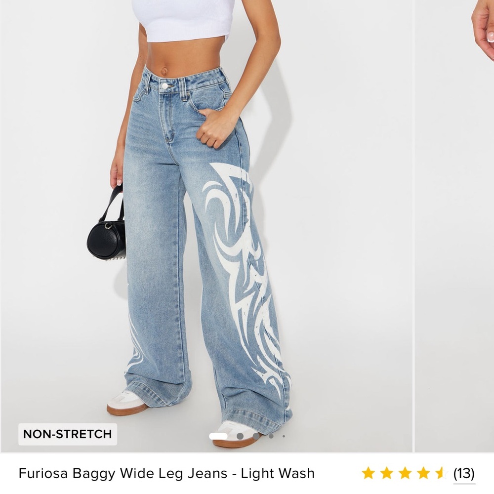 Fashion Nova Light Blue Wide Leg Jeans
